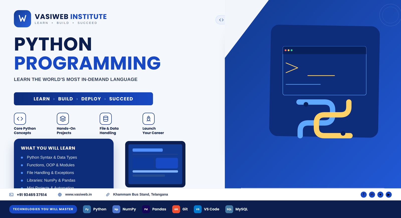 Python programming course in Khammam — beginner to practical coding
