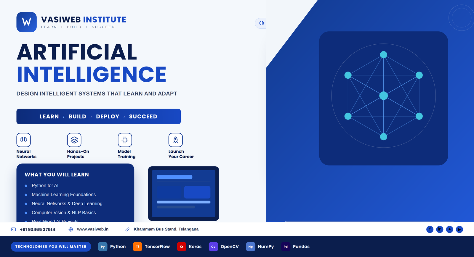 Artificial Intelligence AI course in Khammam — machine learning and intelligent systems training