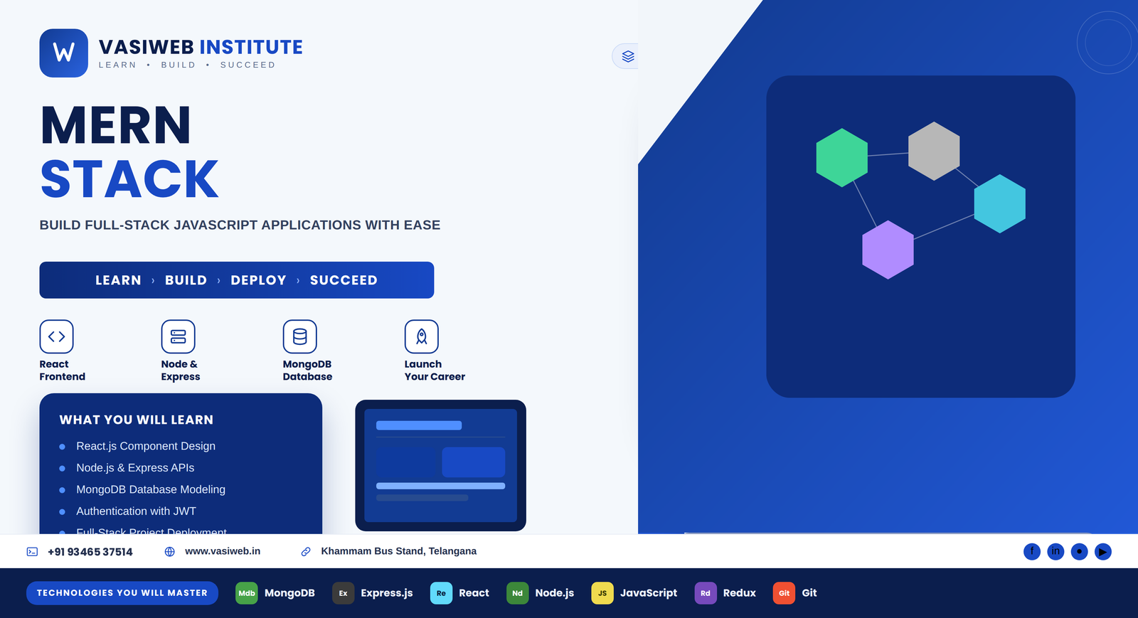 MERN Stack course in Khammam — MongoDB, Express, React and Node.js training