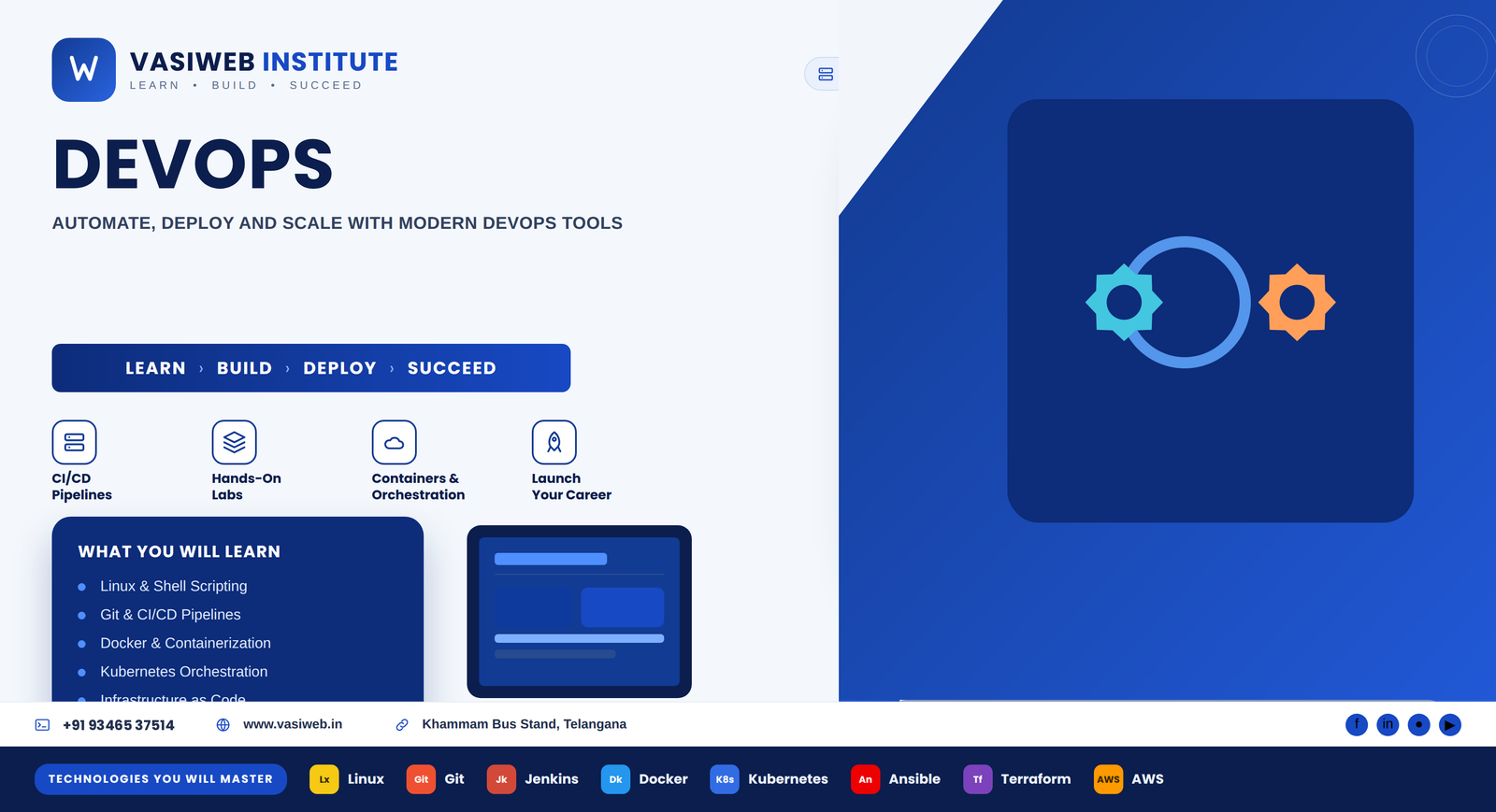 DevOps course in Khammam — CI/CD, Docker and Linux training