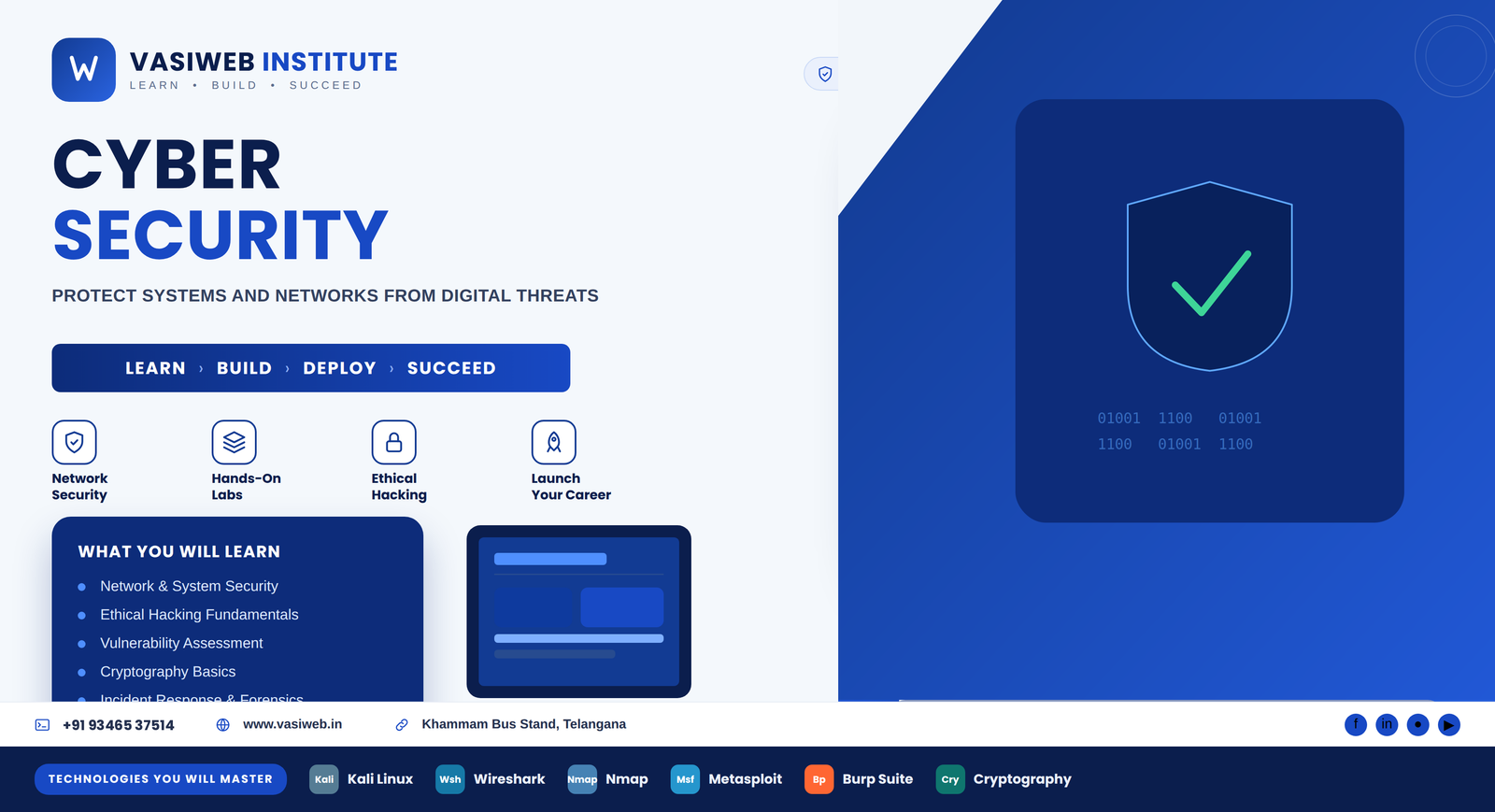 Cyber Security course in Khammam — ethical hacking and network security training